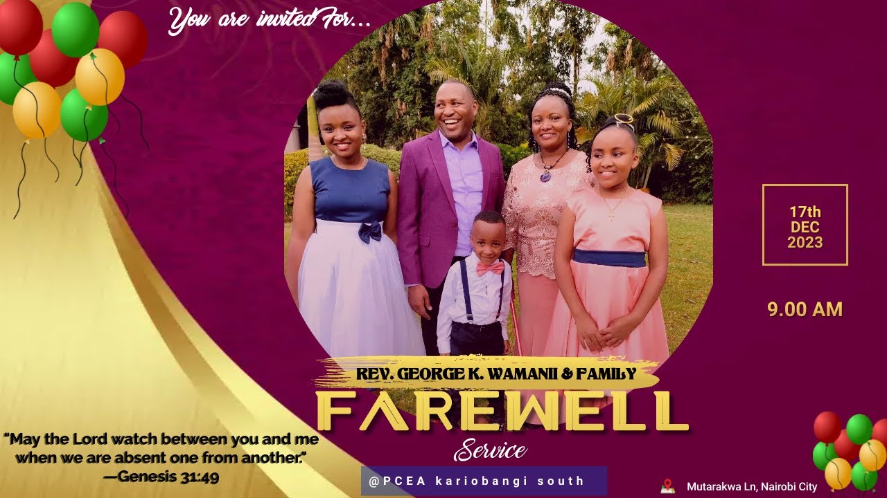 Farewell Service of Rev. George Wamani | 17th Dec 2023