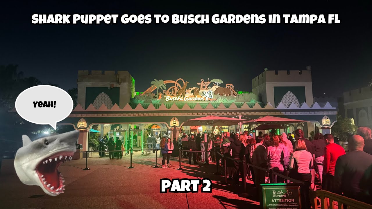 SB Movie: Shark Puppet goes to Busch Gardens in Tampa FL! (Part 2)