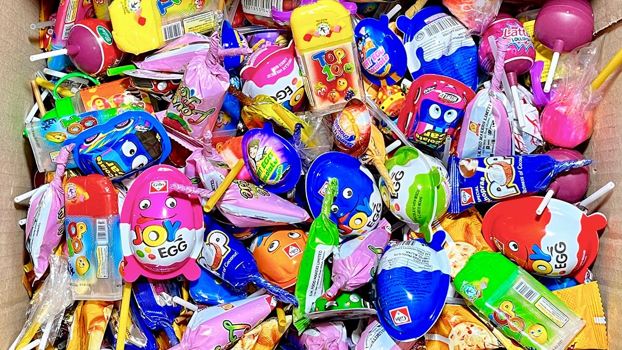 Unpacking So Many Lollipop and Joy Eggs With Surprise Toys Reveal Inside and Put Into The Box | ASMR