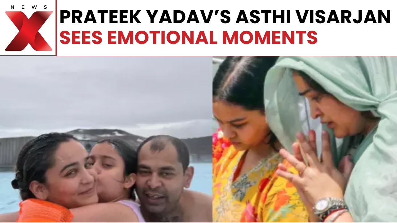 Emotional Moments As Prateek Yadav's Wife Aparna Yadav Breaks Down In Tears During Asthi Visarjan