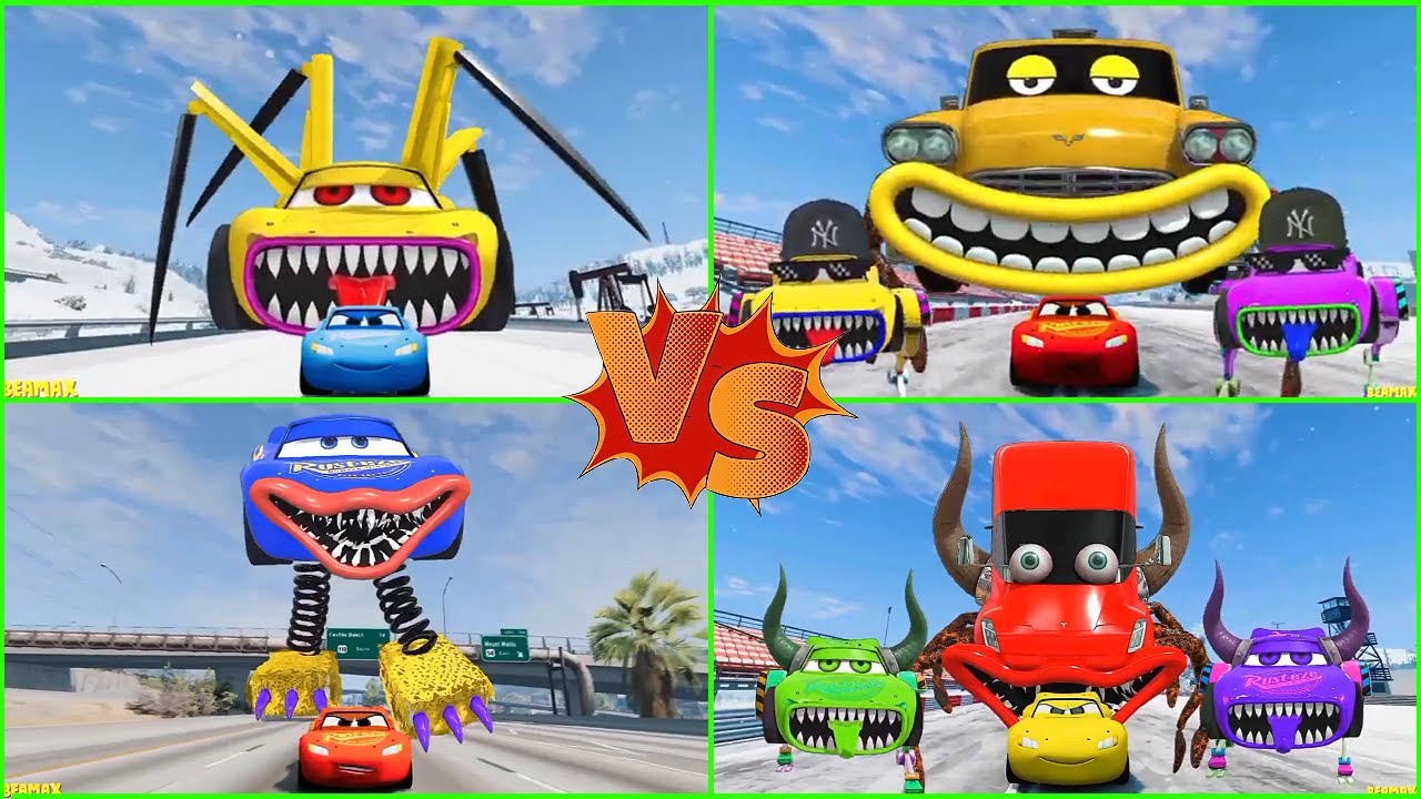 ULTIMATE CAR BATTLE! 🚗🔥 McQueen Eater vs Mega Monster Trucks | GTA 5 FIGHT