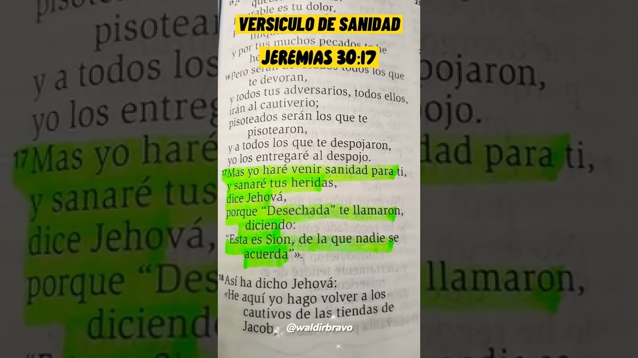 😇VERS&Iacute;CULO DE SANIDAD | JESUS TE VA SANAR SOLO TEN FE😇