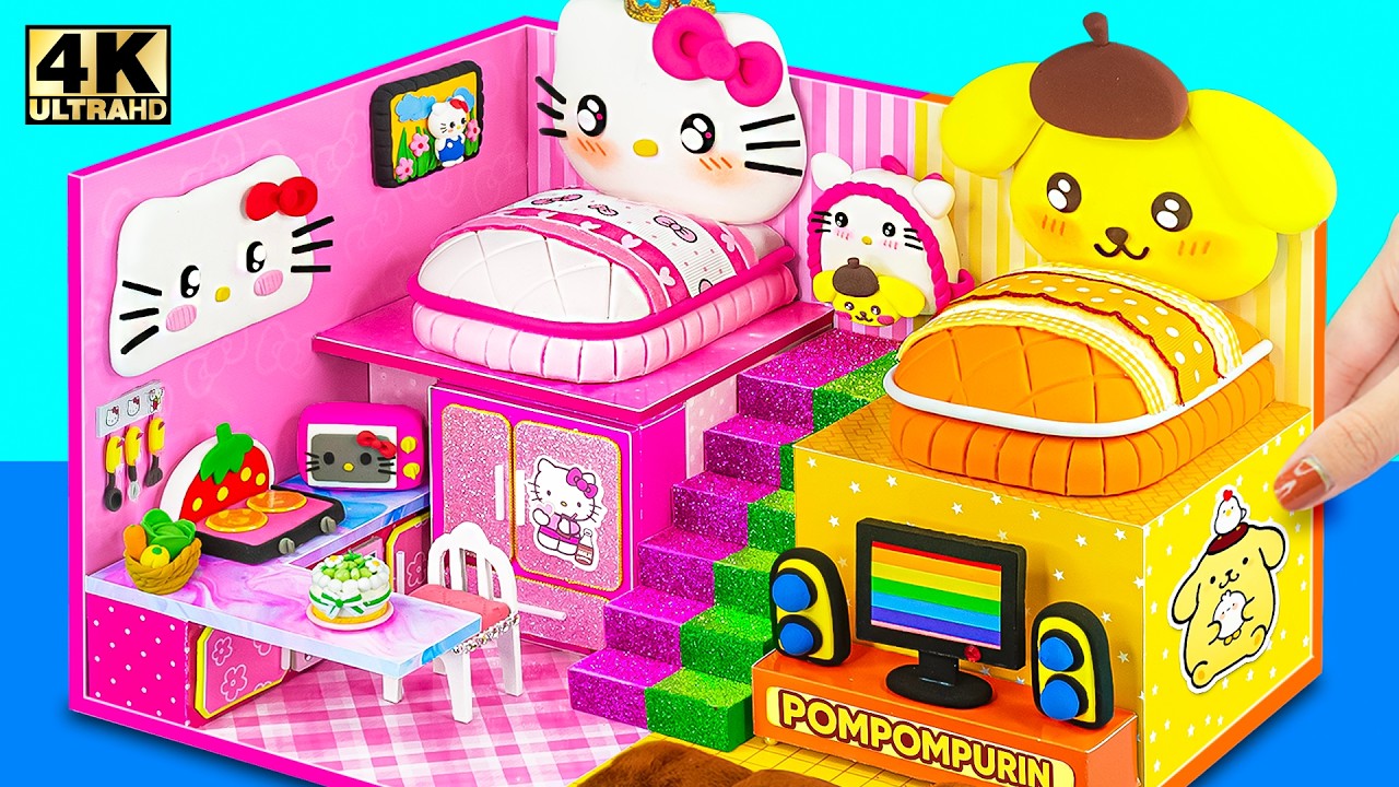 10+ DIY Miniature House Compilation 💖💛 Make Hello Kitty House & Pompompurin with 2 Bedrooms & Slide