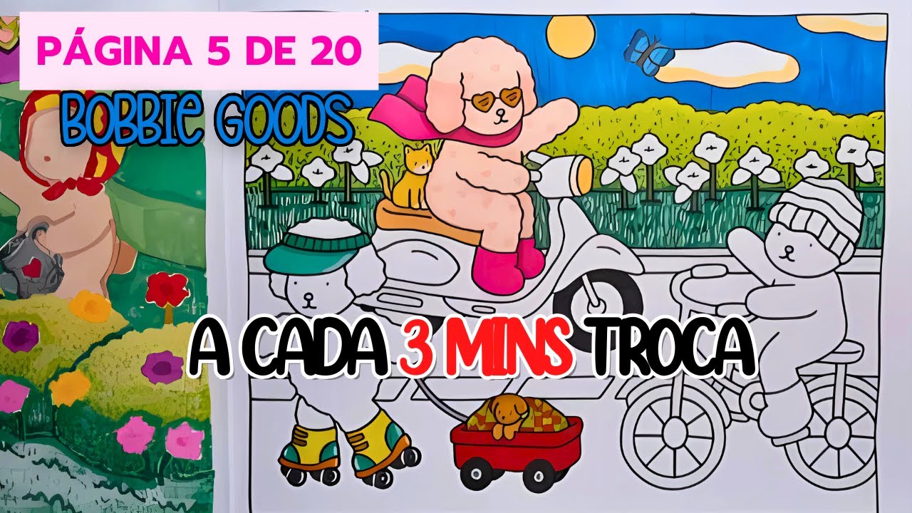 COLORINDO A PAG 5 DE BOBBIE GOODS | PARTE 1 | TRAJETO PARA O TRABALHO | PINTE COMIGO | COLOR WITH ME