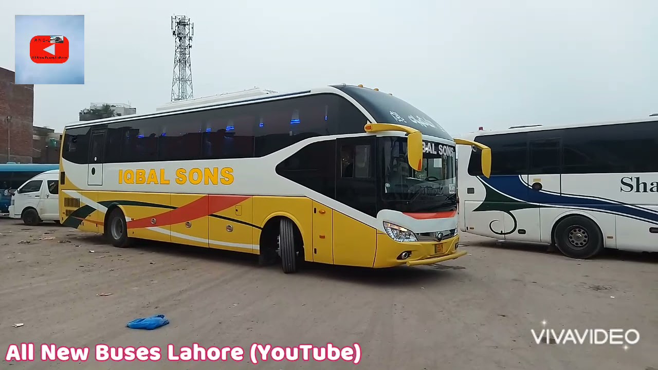 Iqbal Sons New Double Glass Hino Kazy Bus Lahore Terminal    لاہور تا جھنگ