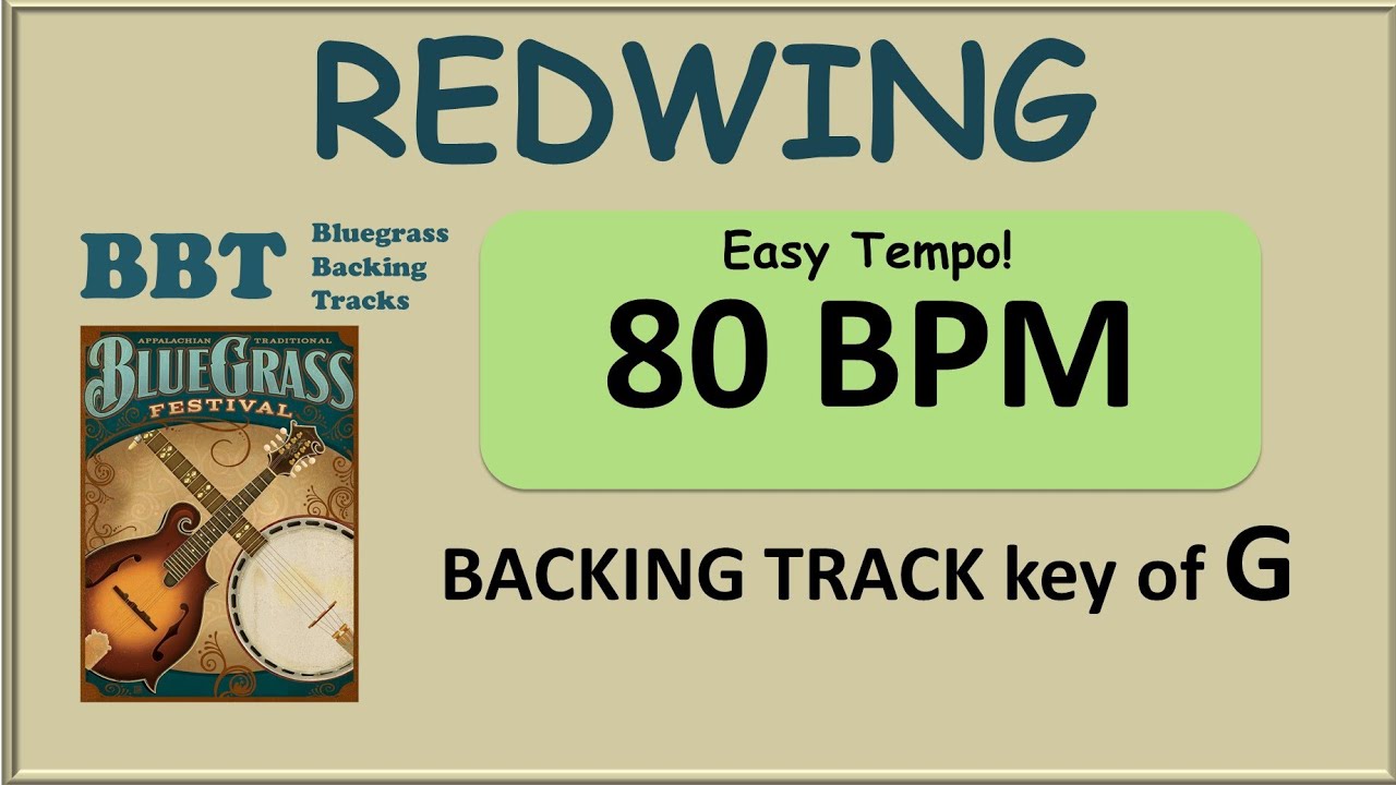 Redwing bluegrass backing track 80 bpm