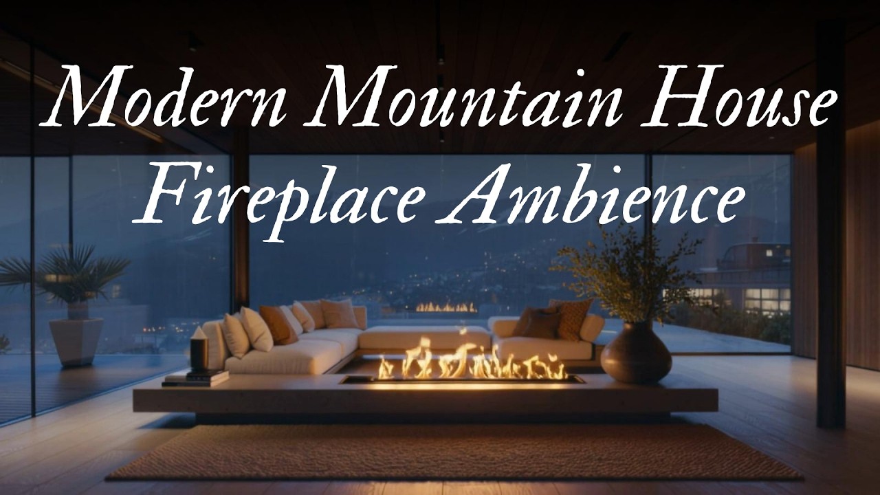 Modern Mountain House Fireplace Ambience