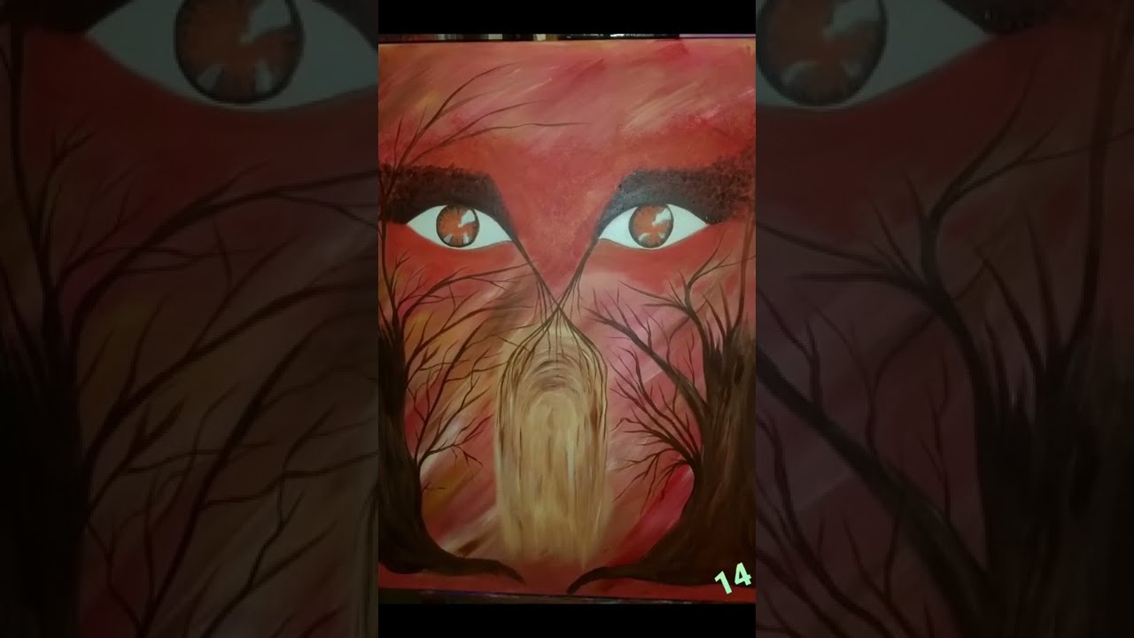 intu&iuml;tief schilderen, the eyes in the woods