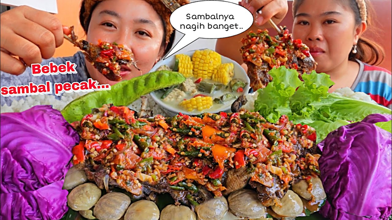 NAGIH BANGET 🤤‼️BEBEK GORENG SAMBAL PECAK ,SAYUR LODEH DAN LALAPAN