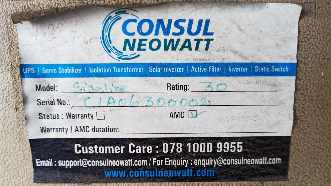 CONSUL Neowatt 30kva online ups Battery Replacement
