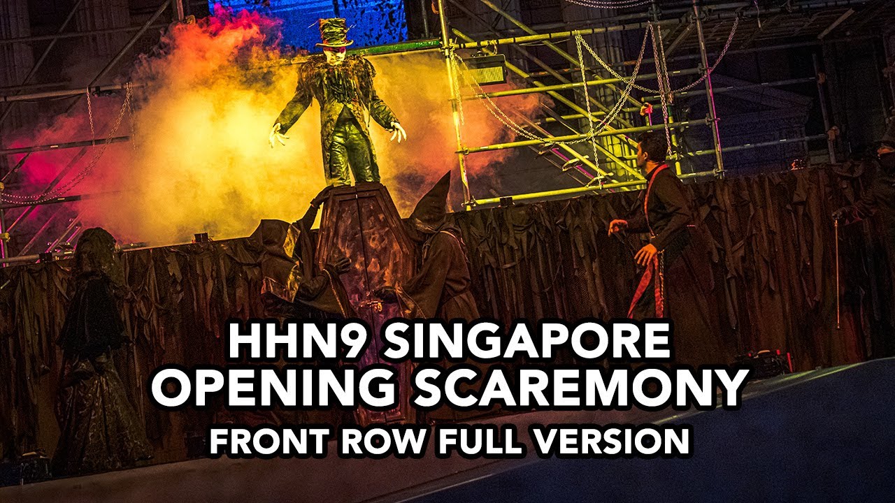 Halloween Horror Nights 9 COMPLETE Opening Scaremony show FRONT ROW at USS HHN9