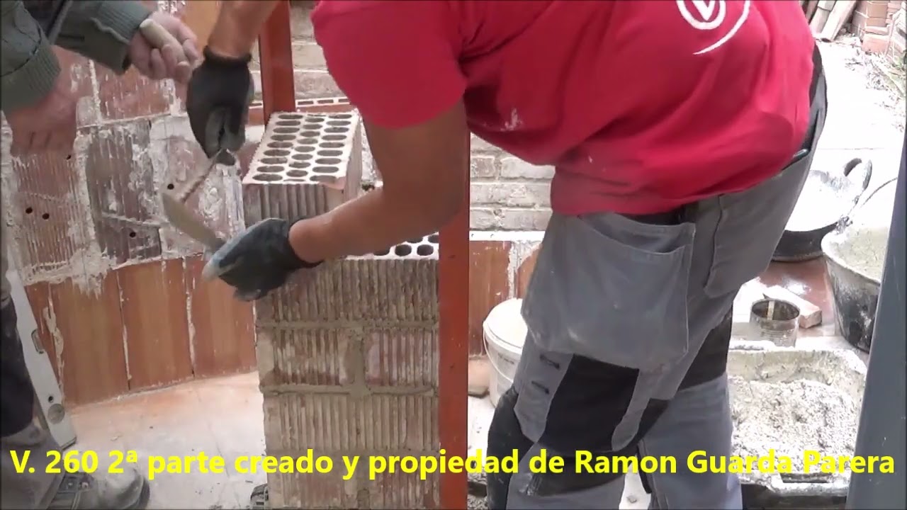 Cómo hacer un pilar de 30x30 con ladrillo perforado (geros) para revestir nº 260   2ª parte