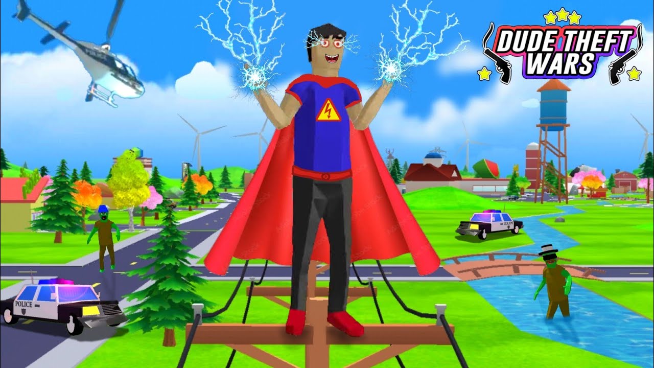 Dude Theft Wars .EXE Funny Moments #8 | Jack Become Electric-Man in Dude Theft Wars | FunnyDude