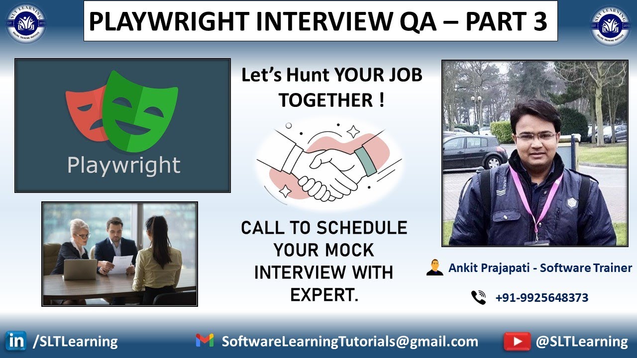 Playwright Interview Question & Answers - Part 3 (Latest - Most Asked) By SLT Learning
