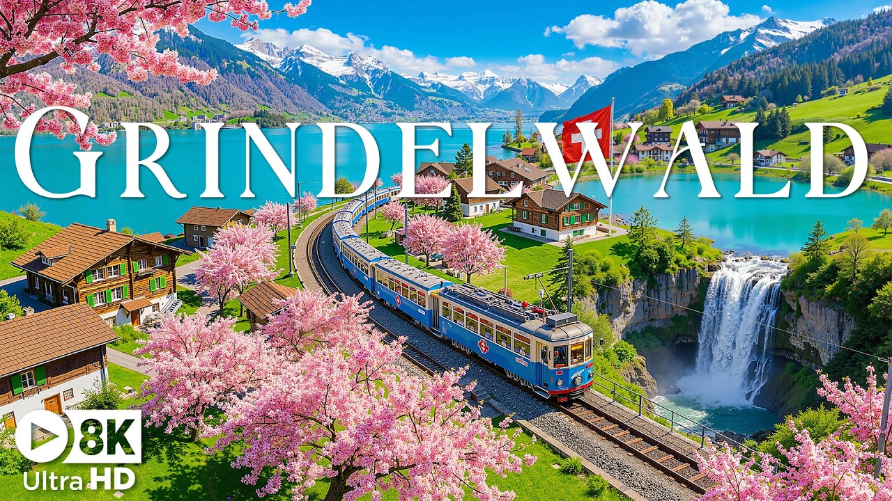 Grindelwald, Switzerland 4K 🌸 Peaceful Alpine Valley, Majestic Mountains & Timeless Natural Beauty