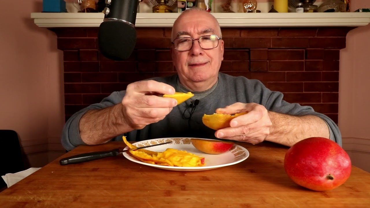 ASMR Eating a Ripe Mango Whispering