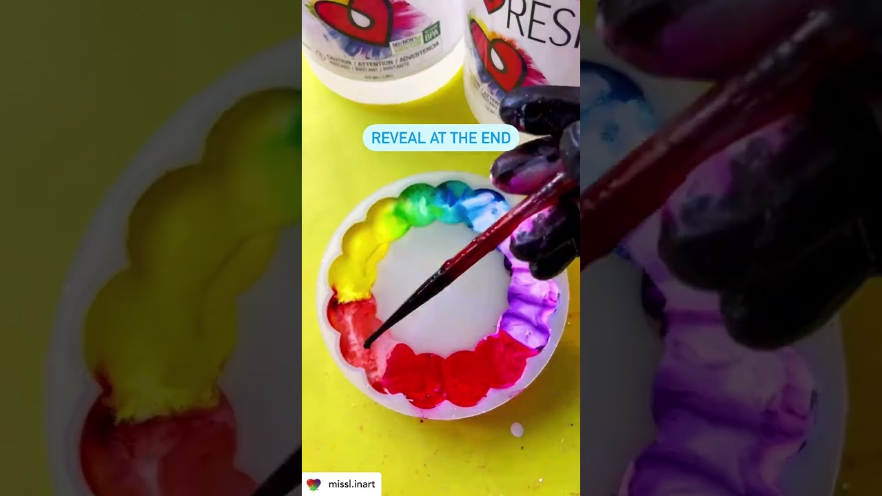 Rainbow coaster with ArtResin - so satisfying #shorts