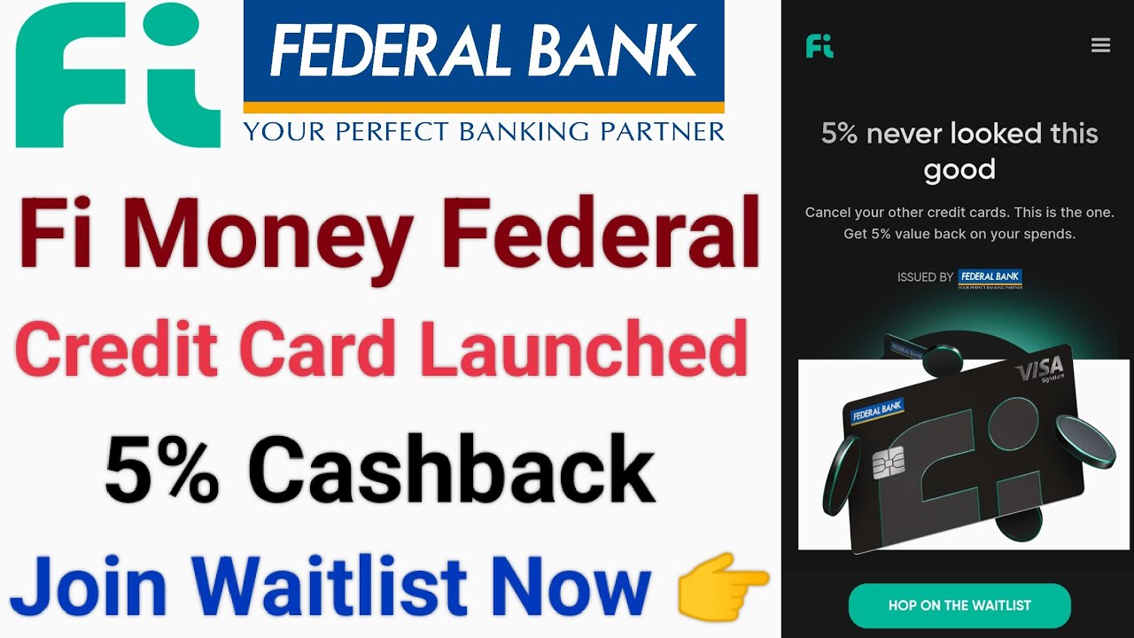 Fi money credit card | Fi money credit card apply | Fi money federal credit card | 5% Cashback