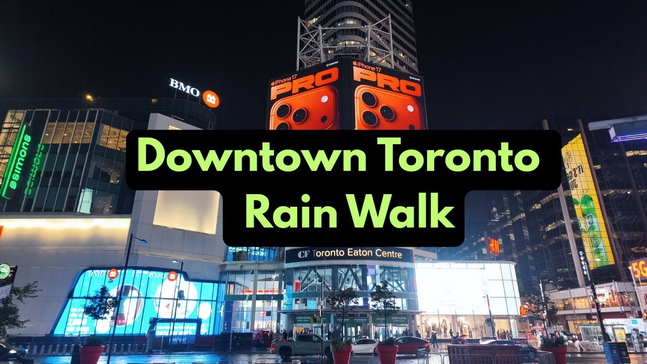 Yonge Street Rain Walk | Toronto Walk | 4K 60 FPS