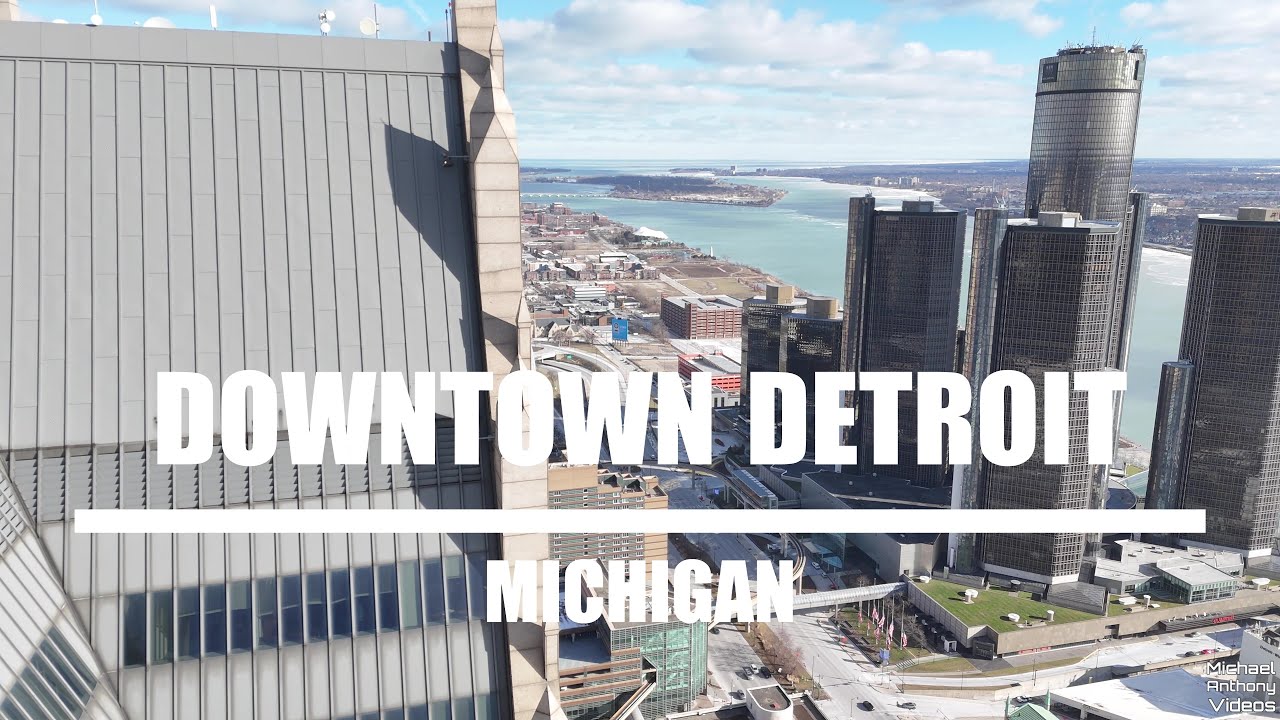 Downtown Detroit, Michigan Architecture | 4K Drone