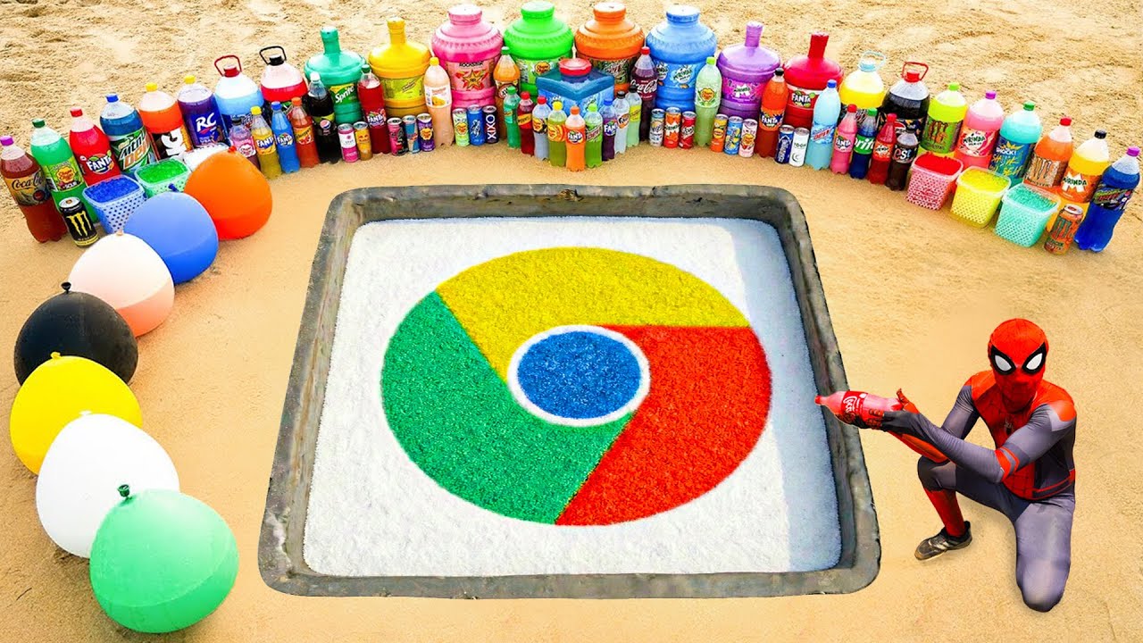 How to Make Google Chrome Logo with Orbeez, Big Coca Cola, Fanta, Mirinda vs Mentos & Popular Sodas