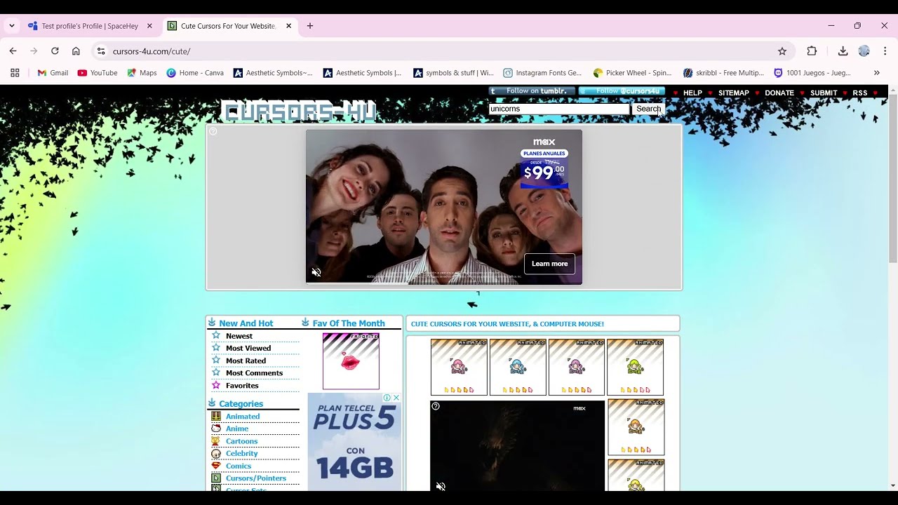 How to add a custom cursor to your Spacehey profile!