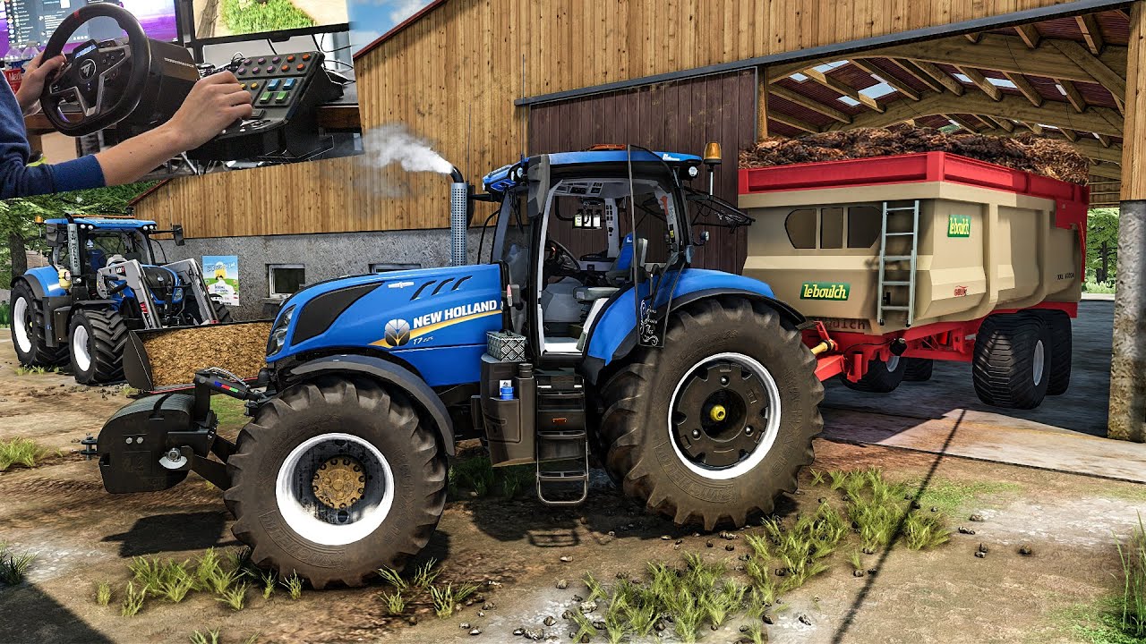 Удивительное ускорение и звук трактора New Holland T7 225 | Геймплей FS 22 Thrustmaster T248