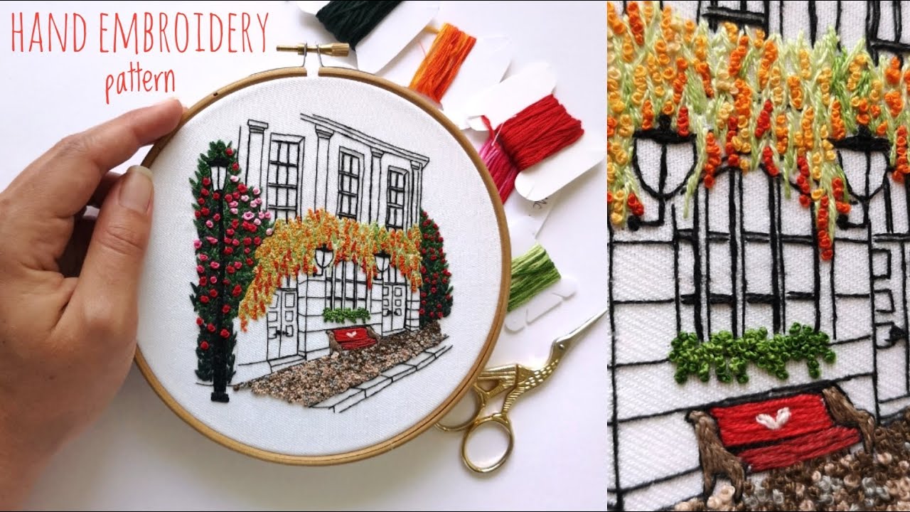 Summer Dream House Embroidery Pattern (beginner friendly)