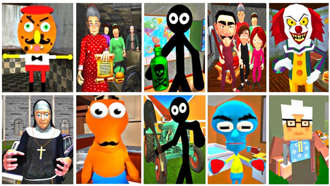 Caught Battle Part 8 | Alien Neighbor*Clown Neighbor*Sponge's Neighbor*Granny Neighbor & More