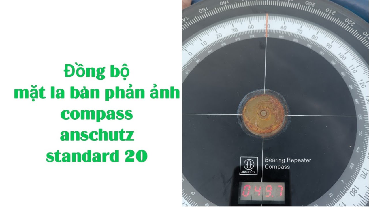 Compass anschutz standard 20- đồng bộ la bàn phản ảnh trong buồng lái.