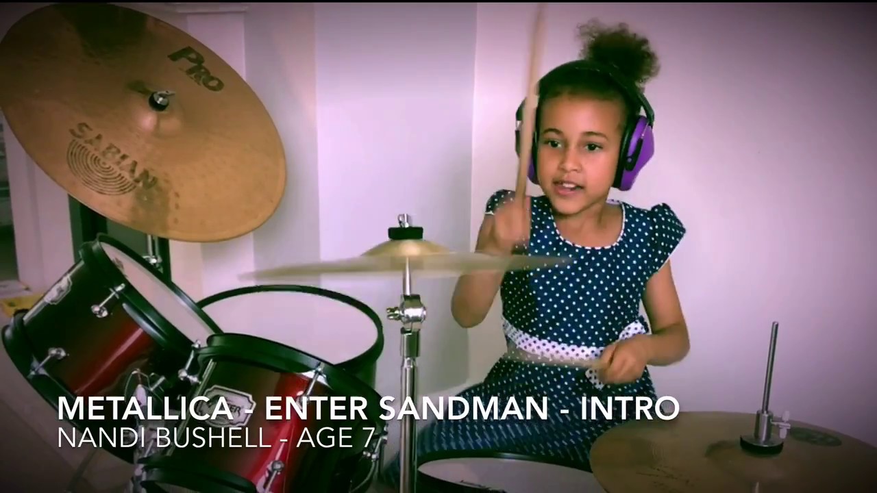 Enter Sandman Intro - Metallica - Drummer Girl - Nandi Bushell vs Lars Ulrich