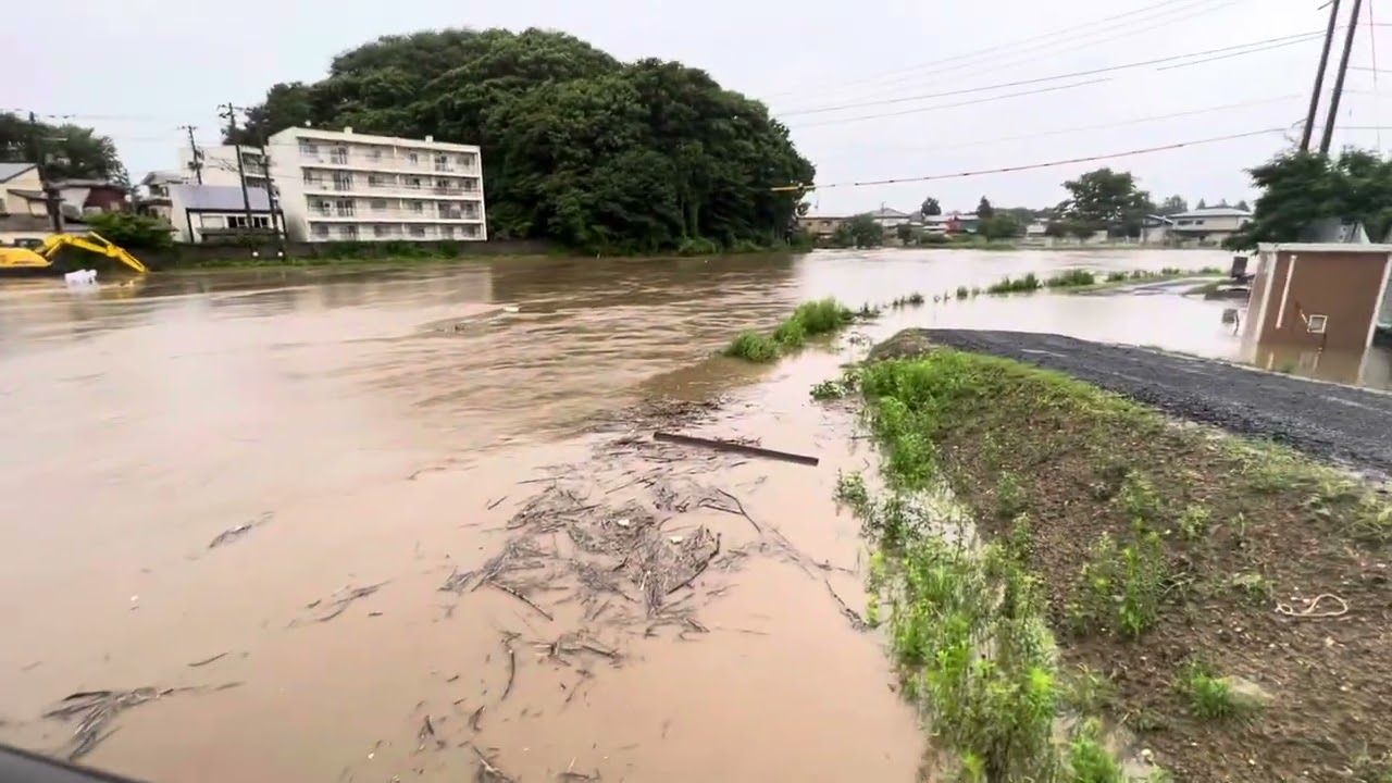 秋田市避難指示　河川氾濫状況　太平川　7/15