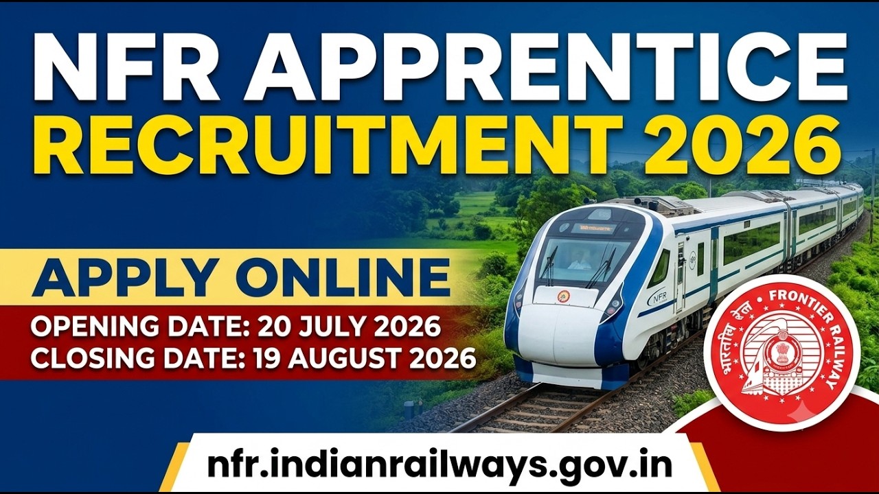 NFR Apprentice Recruitment 2026: 6777 Posts | Apply from July 20th! | Eligibility & Dates
