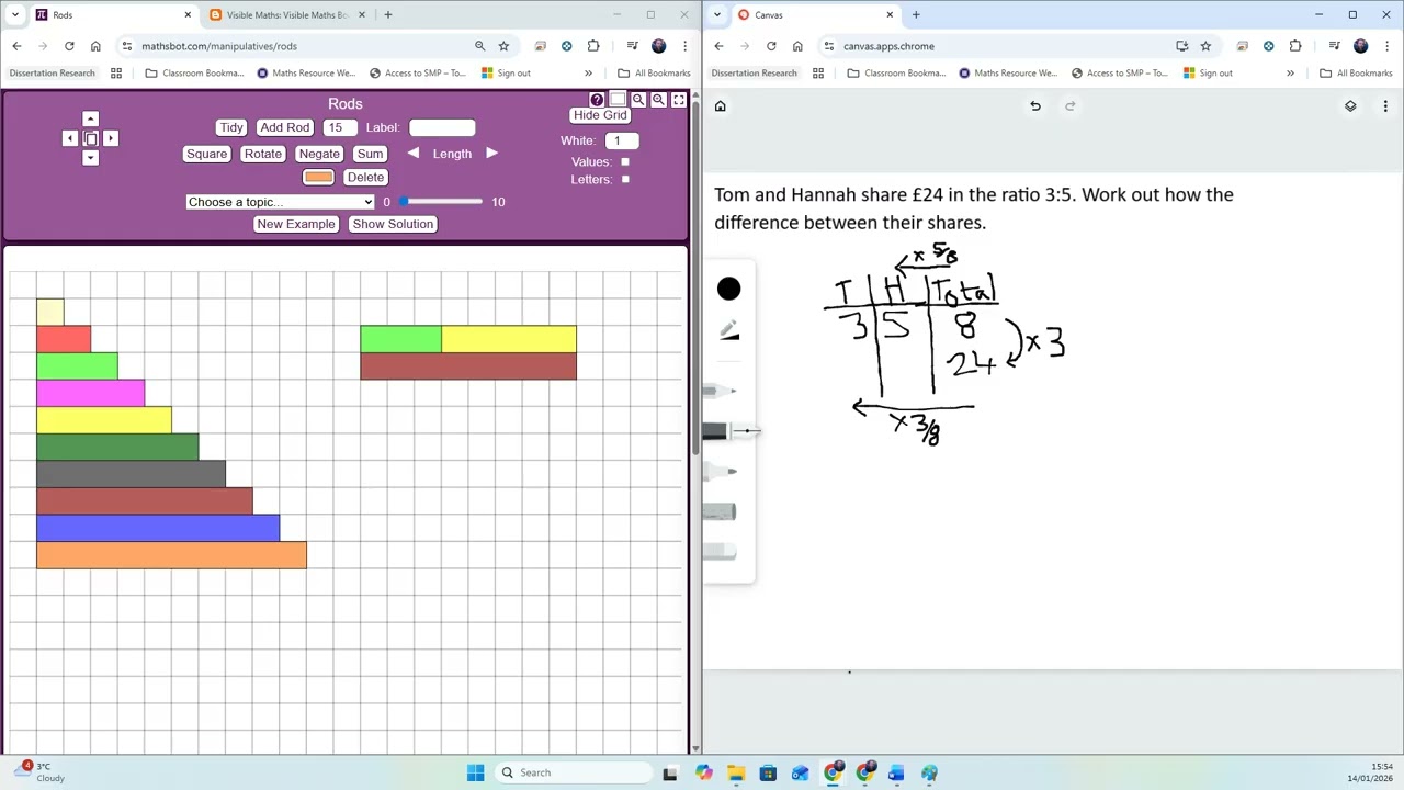Sharing with ratio - knowing the total