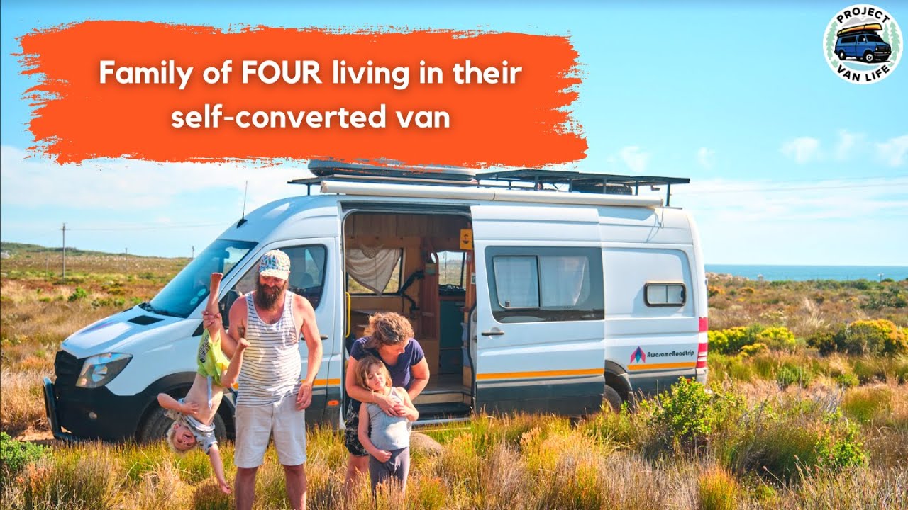 Family of FOUR living in their self-converted van