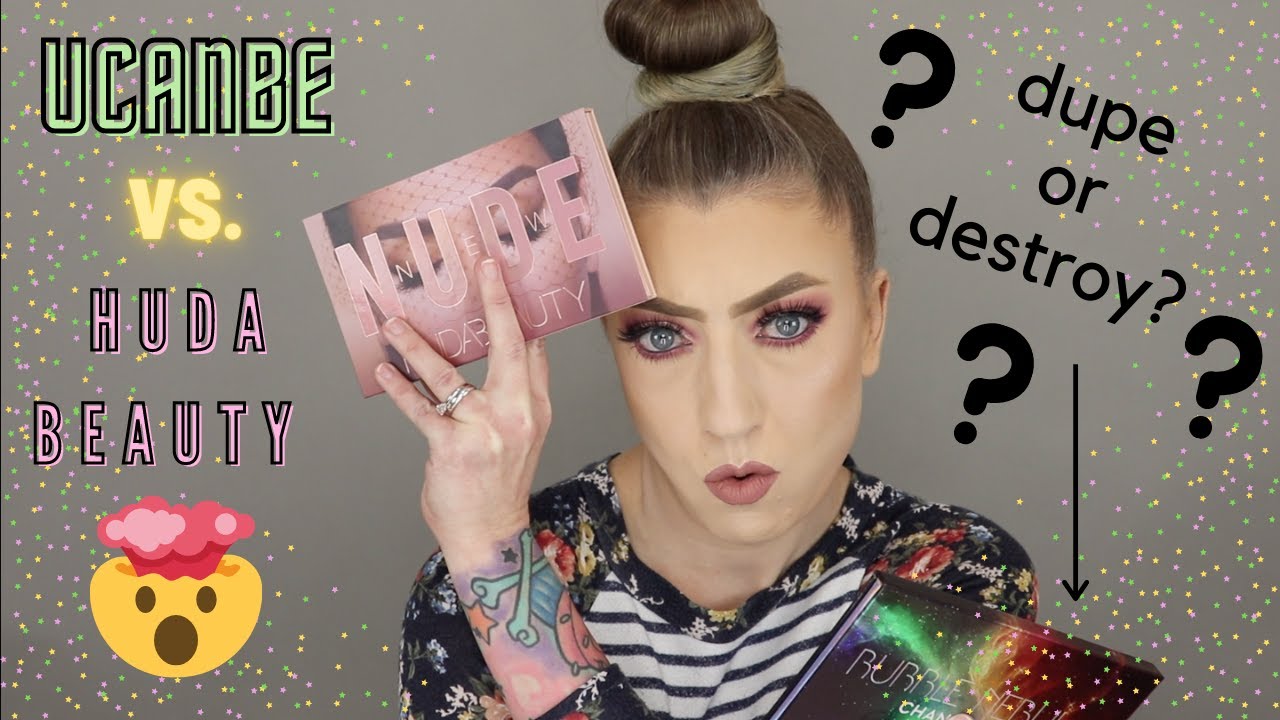 UCANBE VERSUS HUDA BEAUTY EYESHADOW | DUPE OR DESTROY? | LILLY LASHES AND LASH ADHESIVE | #makeup