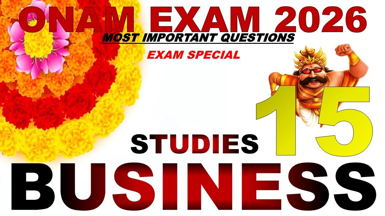 PLUS TWO BUSINESS STUDIES ONAM EXAM 2026 നല്ലോണം പഠിക്കാം ‼️