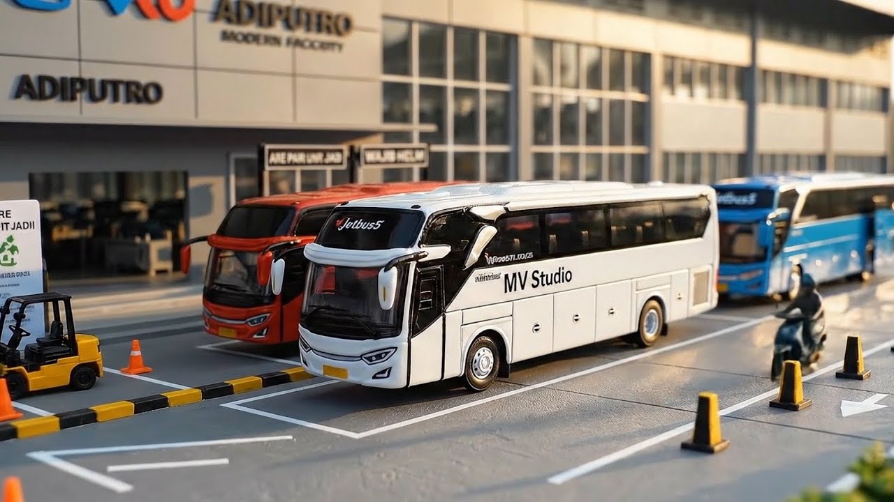 Tourist Bus Convoy!! From the Adiputro Garage to Terminal 🚍✨ | Miniature Diorama Stop Motion