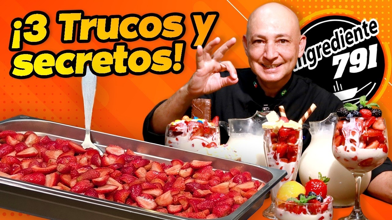 🍓 Como Hacer FRESAS con CREMA Casera PROFESIONAL Fácil Y Rápido Receta Facil Ingrediente 791