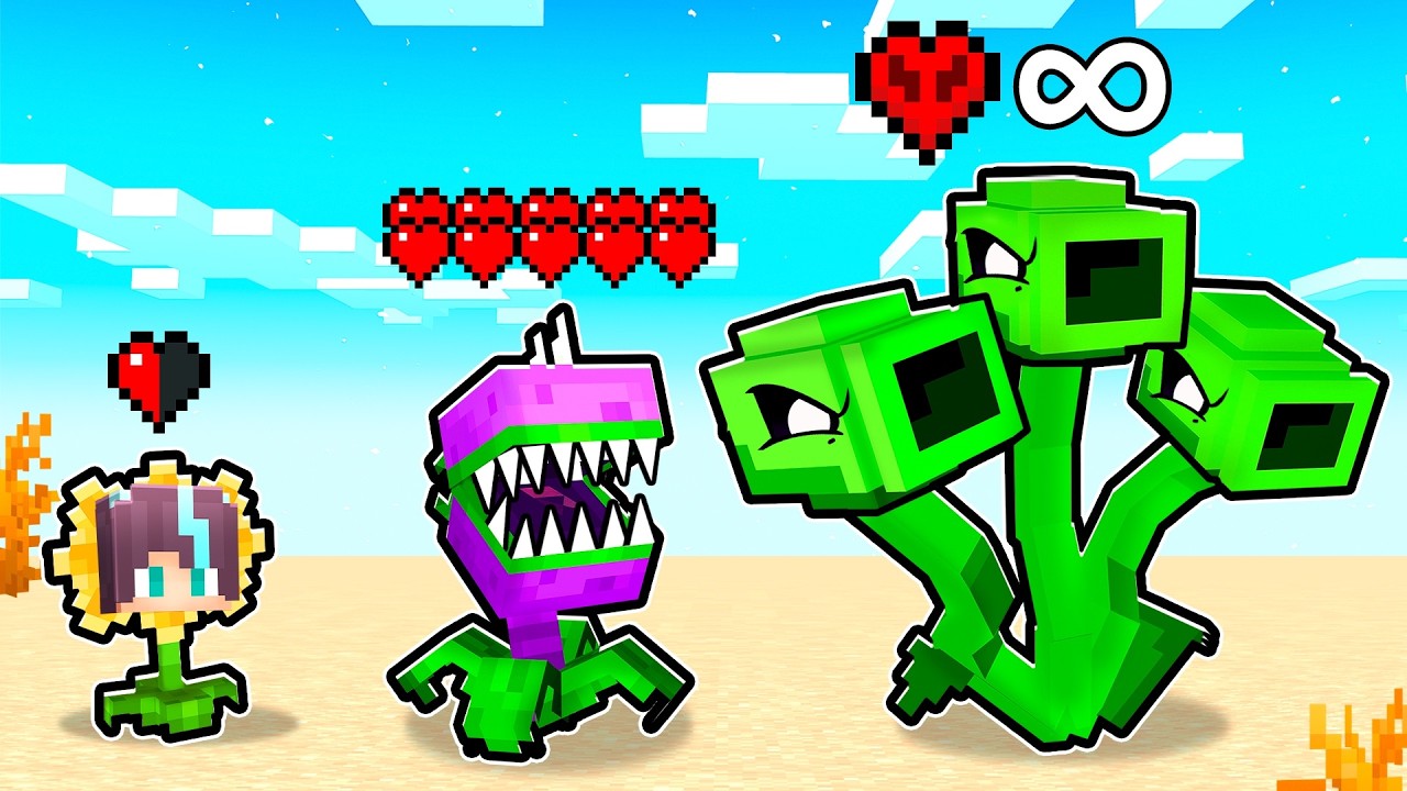 CASI MUERO siendo PLANTA en Minecraft! 😱🧟‍♂️