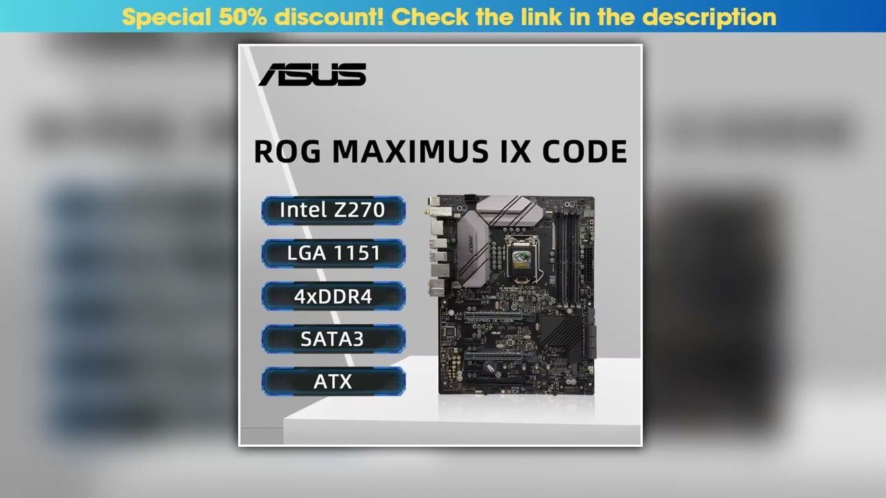 ASUS ROG MAXIMUS IX CODE Motherboard Support i56500 7600K i76700K 7700K CPU DDR4 4133MHz ARGB USBC