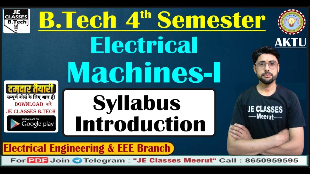 Syllabus Introduction Electrical Machines -I || B.Tech 4th Semester AKTU 2nd year Machines-I Class