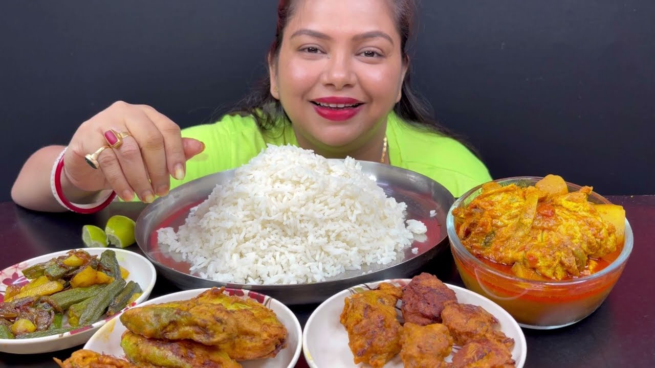 2Bigbites, Eating Rice With Omlet Curry, Vendi vaja, Potol Pakora, Macher Dimer Bora।।