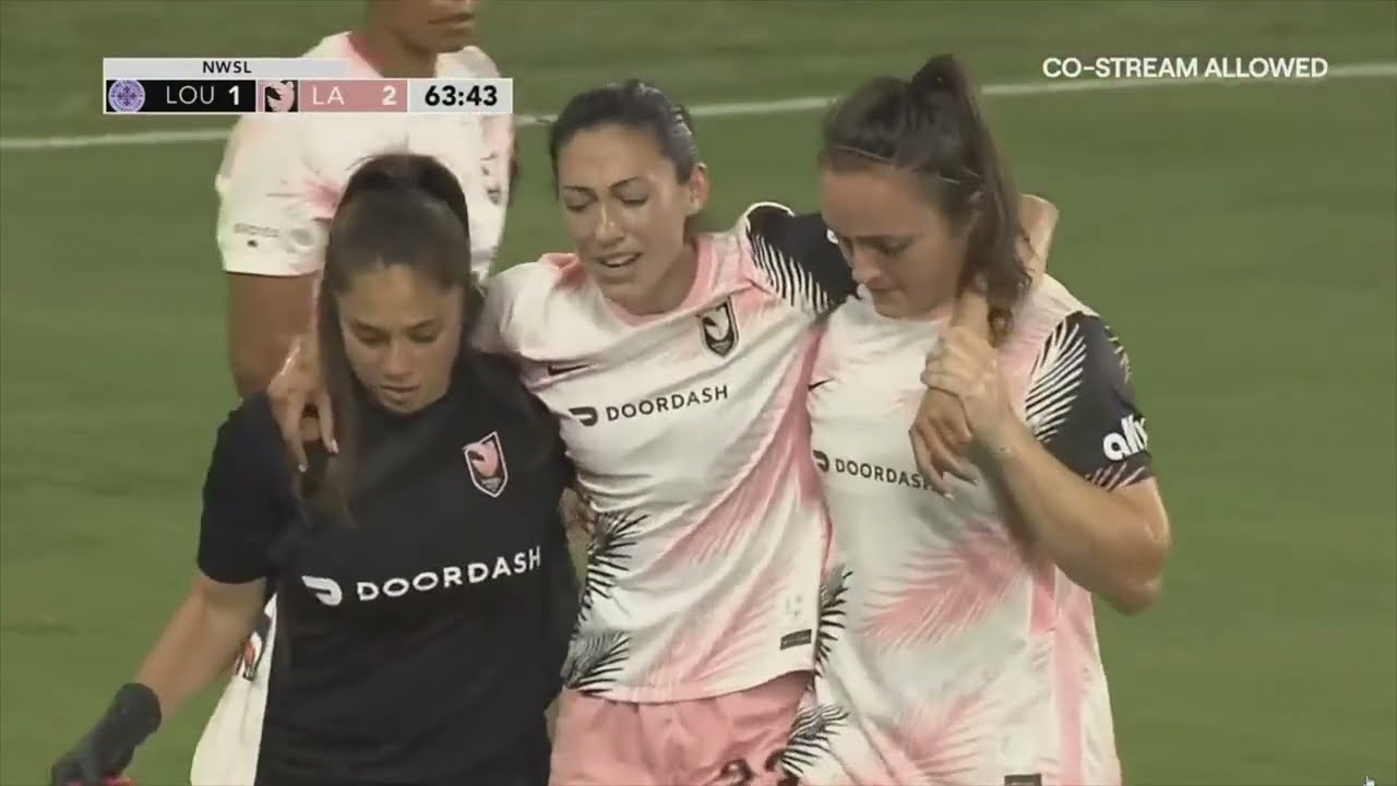 Christen Press tore the ACL in her right knee |  Racing Louisville vs. Angel City