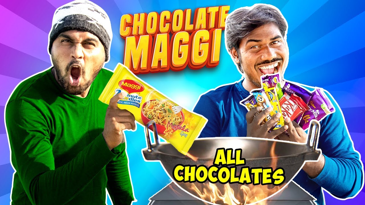 Mixing All Chocolate & Making Chocolate Maggi | Mad Brothers Cooking