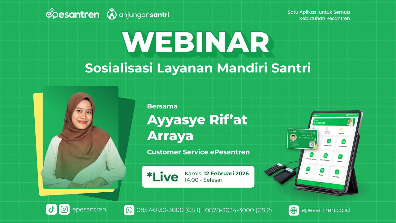 WEBINAR EXCLUSIVE: Sosialisasi Layanan Mandiri Santri