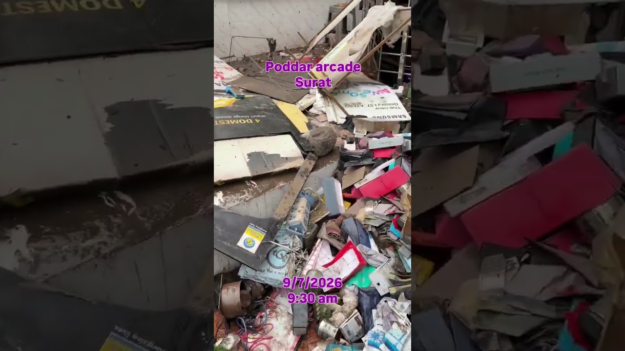 Surat Floods 2026: Destruction and Aftermath at Poddar Arcade #shorts #surat