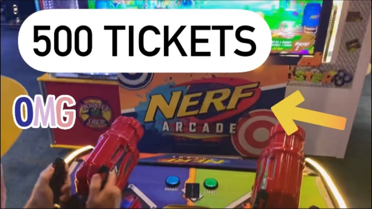 OMG! 500 tickets! Nerf Arcade Game Jackpot win at Big Al&rsquo;s #arcade #jackpot #tickets #nerf