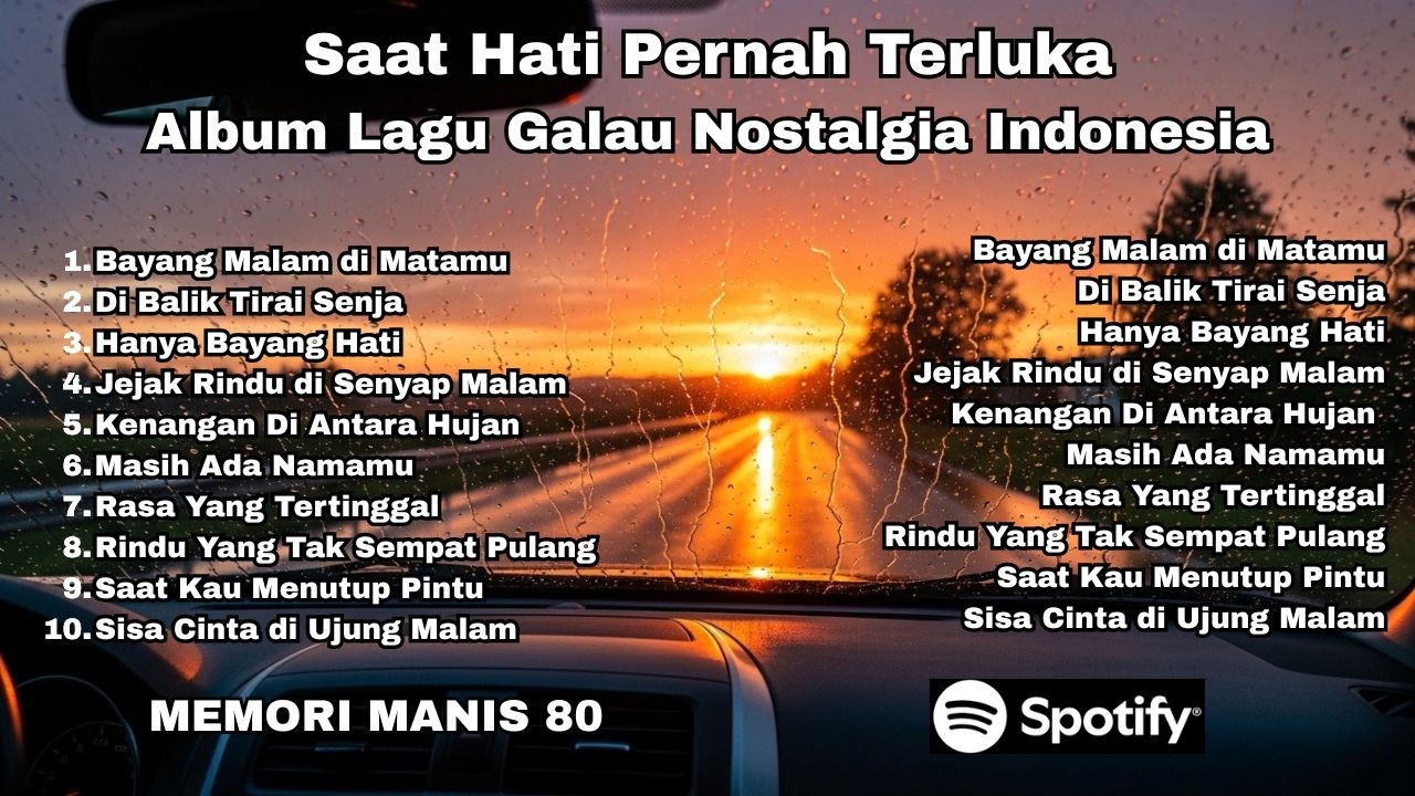 Album Lagu Galau Nostalgia Indonesia | Saat Hati Pernah Terluka | MEMORI MANIS 80 (AI GENERATED)