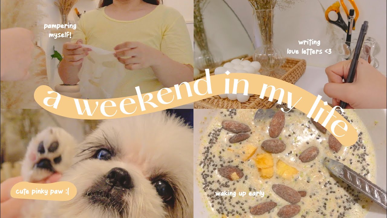 a chill and productive weekend • waking up early☁️, movie date night 🍿, and more self-love🤍